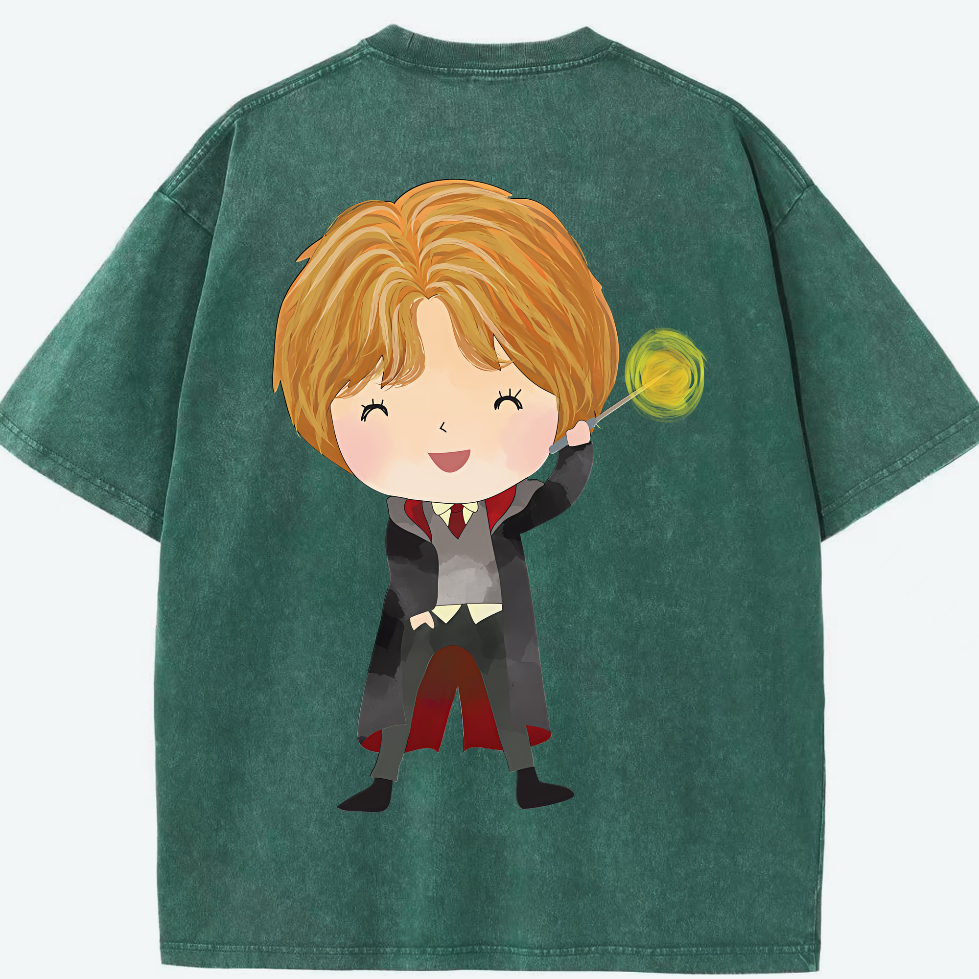 （画像用） Harry Potter ハリー・ポッターシリーズ 綿100% ヴィンテージ風 半袖Tシャツ（背面プリント）